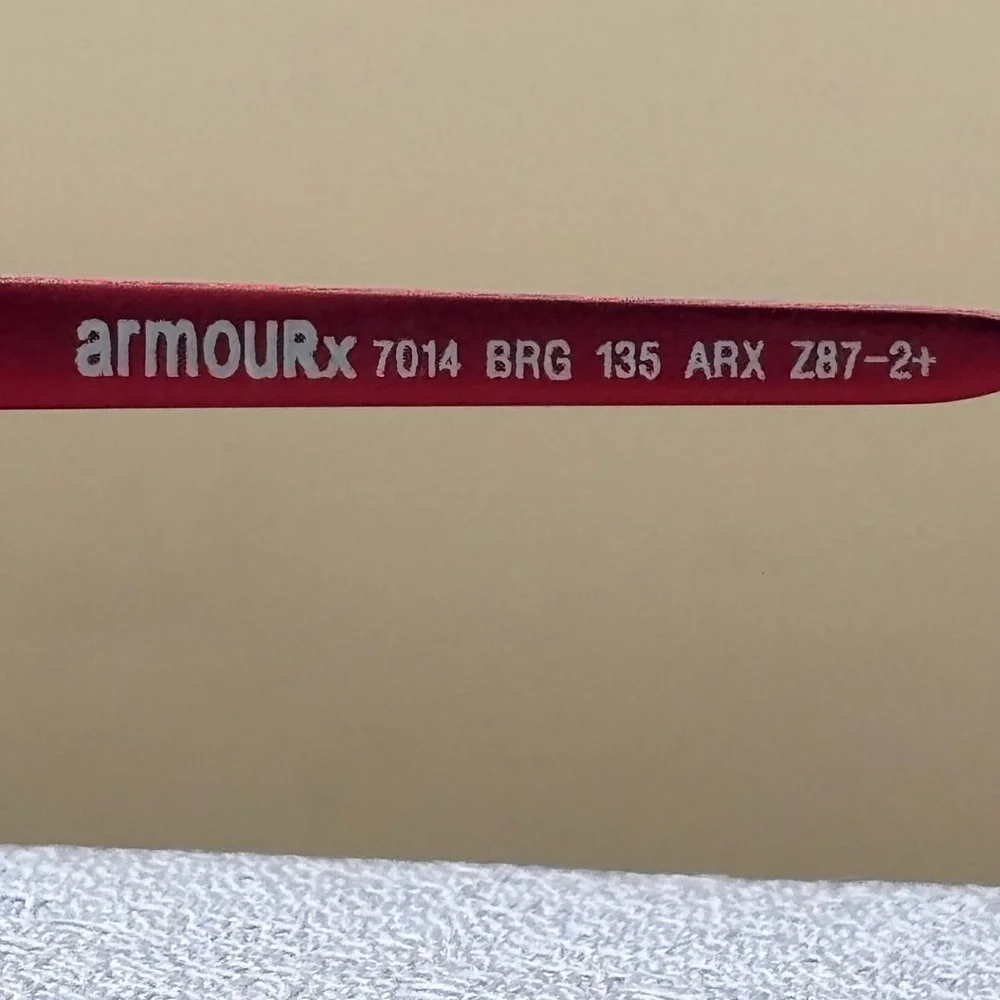 Armourx 7014 BRG Red Stainless Steel Safety Eyeglass Frames Z87-2+ 53-18-135